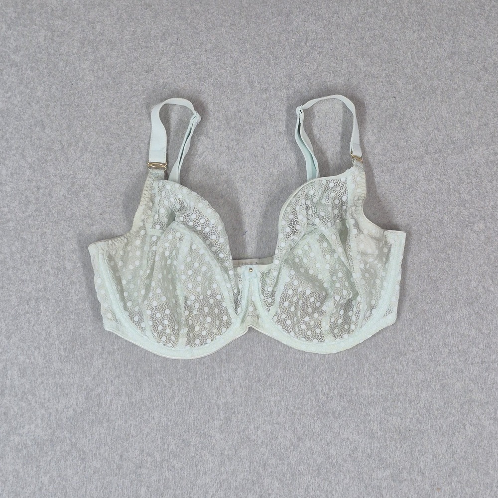 Freya Women Bra 34I White Polka Dot Balconette Underwired Lace Sheer